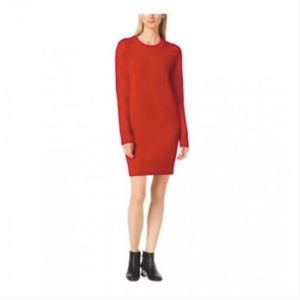 Michael Kors Blaze Red Ribbed Sweater Dress
